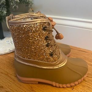 Glitter duck boots